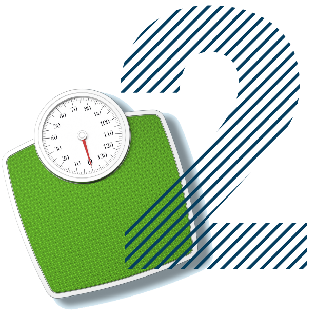 Поддържайте нормално тегло, за да подобрите кръвообращението, изобразено чрез везна