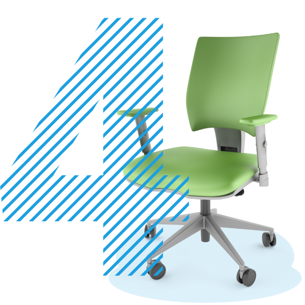 Не прекарвайте твърде много време в седнало положение и вместо това се протягайте, за да подобрите кръвообращението, представено от офис стол